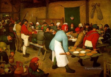  Flemish Oil Painting - Peasant Wedding Flemish Renaissance peasant Pieter Bruegel the Elder
